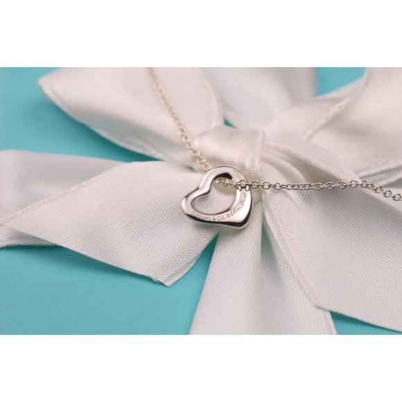 Tiffany & Co. Elsa Peretti Open Heart Pendant Necklace in Sterling Silver 11mm - Picture 4 of 9